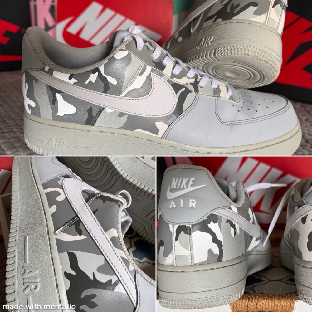 Nike Air Force 1 'Grey Reflective Camo' 823511-009 | Men’s Sz 10.5 | 2017